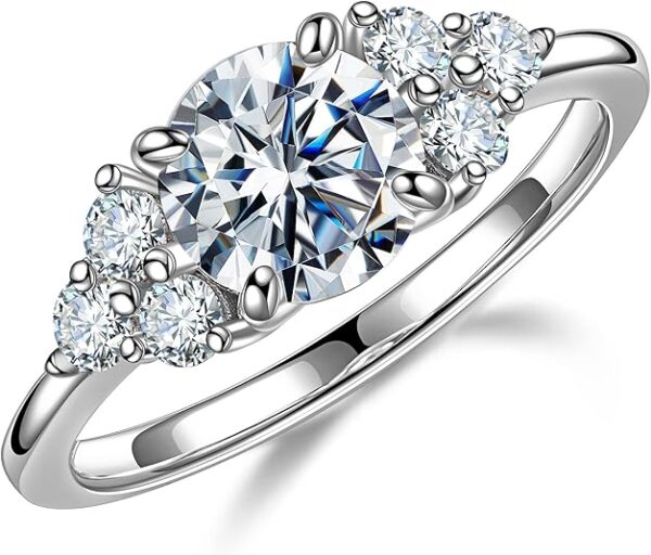 Beautiful 14k White Gold Moissanite Ring Design