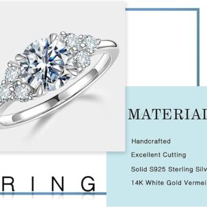 Beautiful 14k White Gold Moissanite Ring Design detail