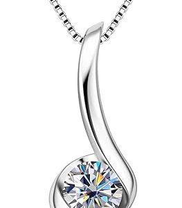 Beautiful Moissanite Necklace Infinity Pendant 1CT Gemstone 1