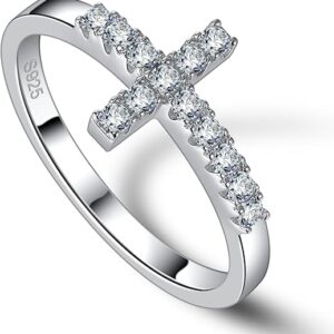 Beautiful Women's Moissanite Cross Ring Infinity Design