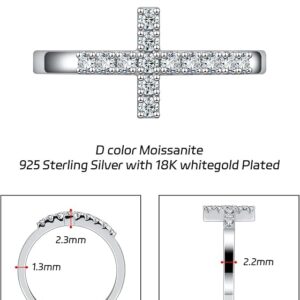 Beautiful Women's Moissanite Cross Ring Infinity Design details