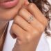 Beautiful Women's Moissanite Cross Ring Infinity Design hand model