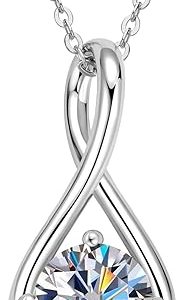 Dainty Infinity Moissanite Necklace Pendant with 2ct Gem 1