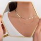 Double Flat Layered Gold Snake Chain Necklace look