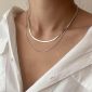 Double Flat Layered Gold Snake Chain Necklace1