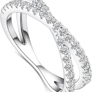 Elegant Criss Cross Design Eternity Band Jewelry