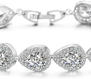 Elegant Luxury Moissanite Bracelet with Tear Drop Charm 1