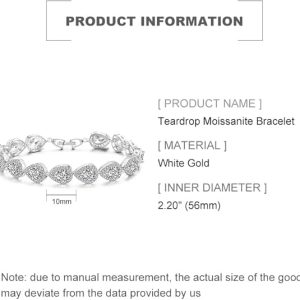 Elegant Luxury Moissanite Bracelet with Tear Drop Charm 2