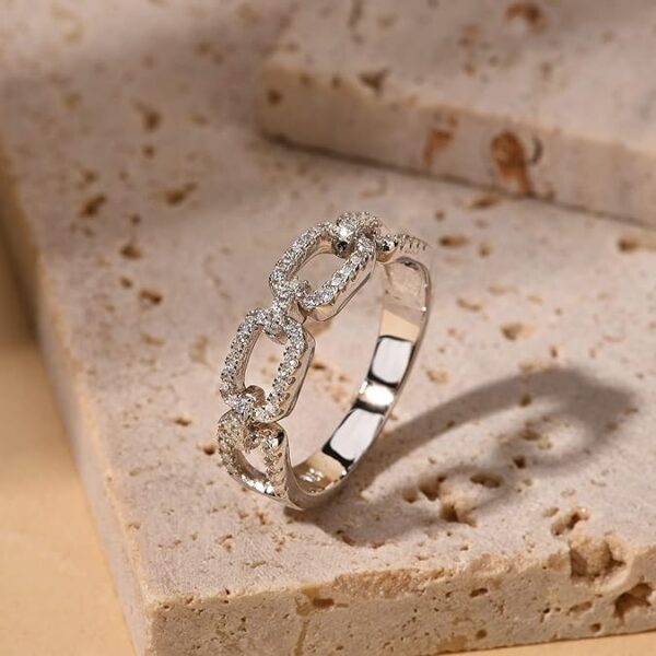 Exquisite Lab Created Diamond Silver Pieces side view