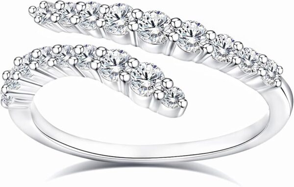 Half Eternity Ring Elegant Silver Wedding