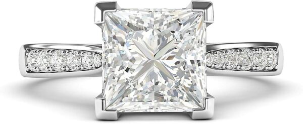 Radiant 1.5 Carat Moissanite Ring Princess Cut Design