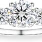 Radiant 6 Carat Moissanite Ring 3 Stone Design