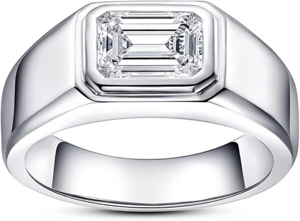 Sleek Mens Moissanite Rings Band Design