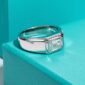 Sleek Mens Moissanite Rings Band Design side angle